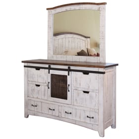 IFD Pueblo White Dresser and Mirror