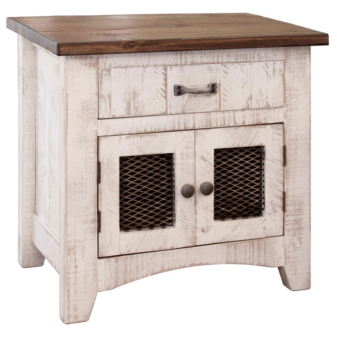 IFD Pueblo White Antiqued Nightstand IFD-360NTST