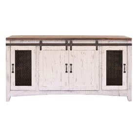 IFD Pueblo White Antiqued Mediun Brown TV Stand