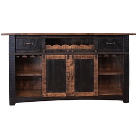 IFD Pueblo Black Medium Brown 2 Drawer Bar Table