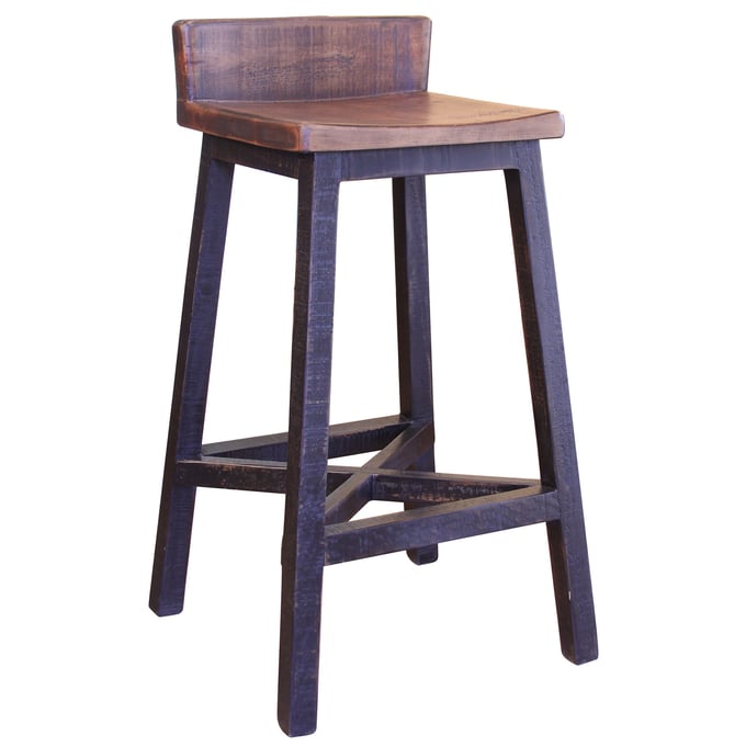 2 IFD Pueblo Black Medium Brown 30 Inch Stools IFD-370BS30