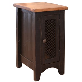 IFD Pueblo Black Medium Brown Chair Side Table