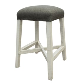 IFD Stone Ivory Antiqued Weathered Gray 24 Inch Stool