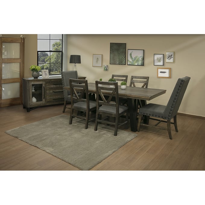 IFD Loft Brown 7pc Dining Room Set IFD-6441TBLTP-DR-S1