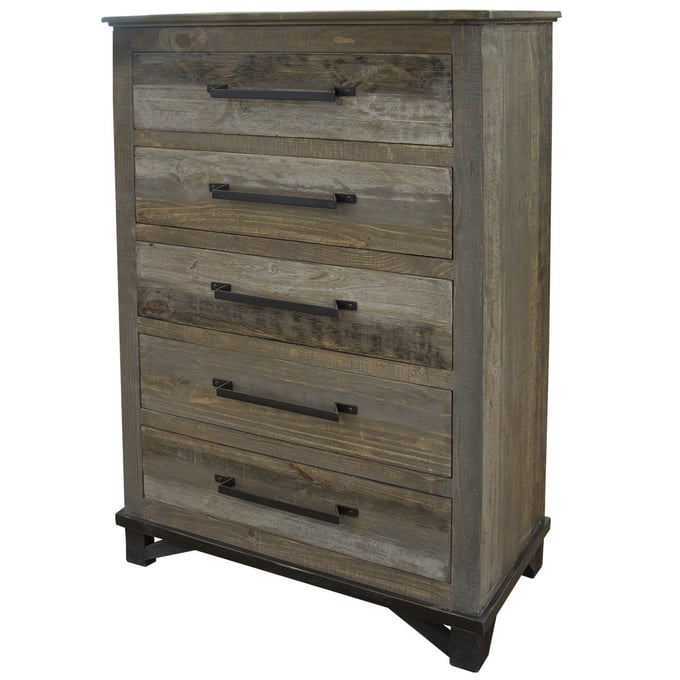 IFD Loft Brown Two Tone Gray 5 Drawer Chest IFD-6441CHT