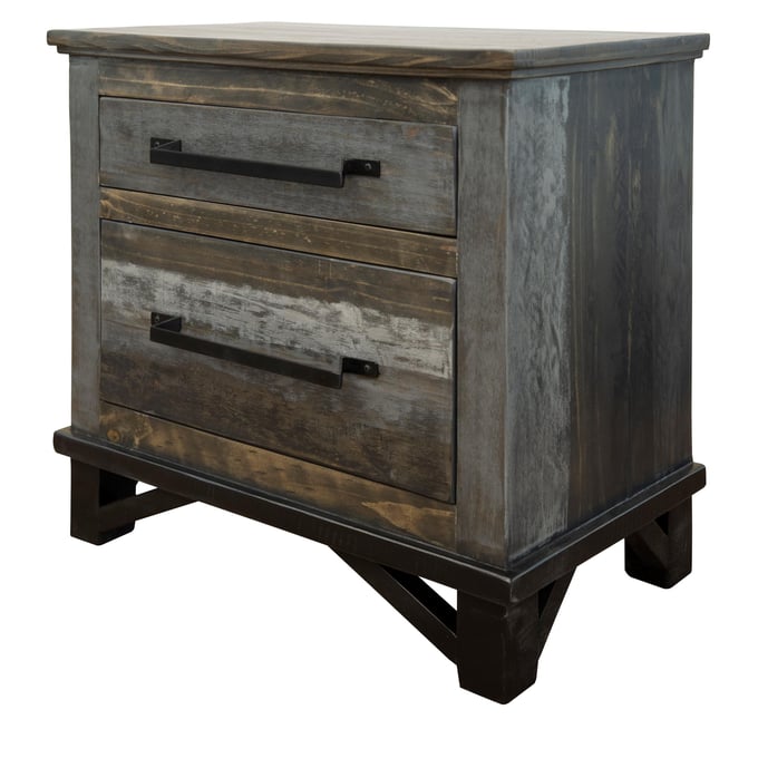 IFD Loft Brown Two Tone Gray 2 Drawer Night Stand IFD-6441NTS