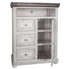 IFD Luna Off White Gray 3 Drawer Great Chest