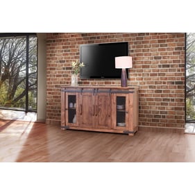 IFD Parota Natural Two Tone 4 Door 60 Inch TV Stand