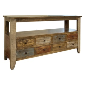 IFD Antique 8 Drawer Sofa Table