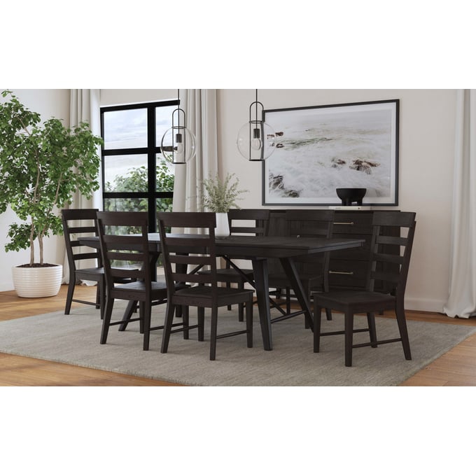 Intercon Bayside Black 7pc Dining Room Set INT-BY-TA-4084-BLK-DR-S5