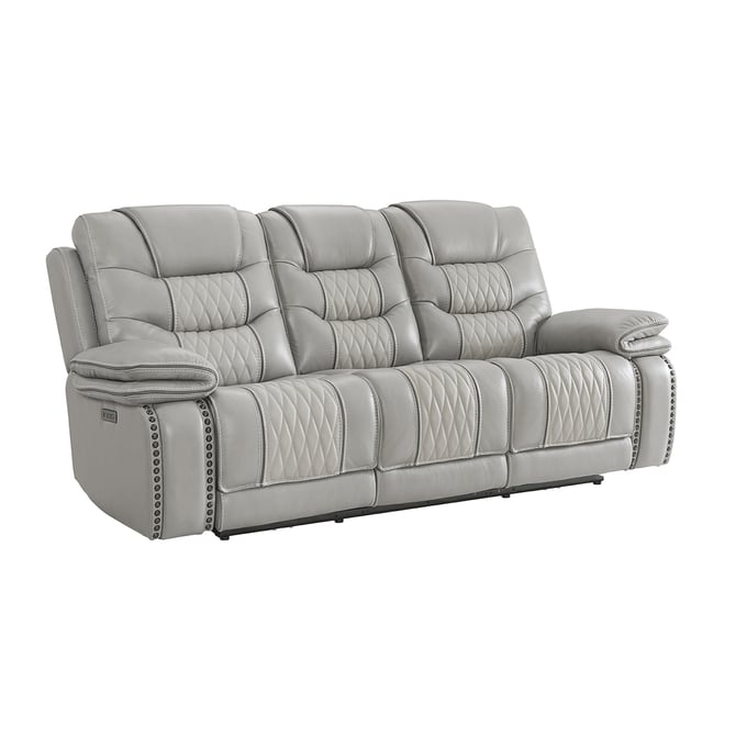 Intercon Cody Light Grey Dual Power Sofa INT-CY-SF-388DPR-LGR-C