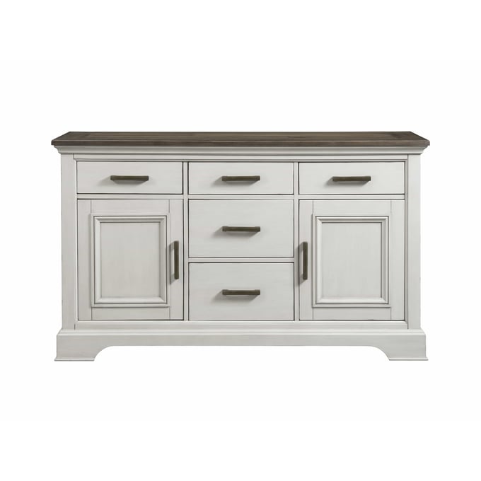 Intercon Drake Rustic White French Oak Sideboard INT-DK-CA-6218-RFO-C