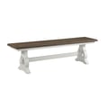 Dining Bench, 68 w/Wood Seat