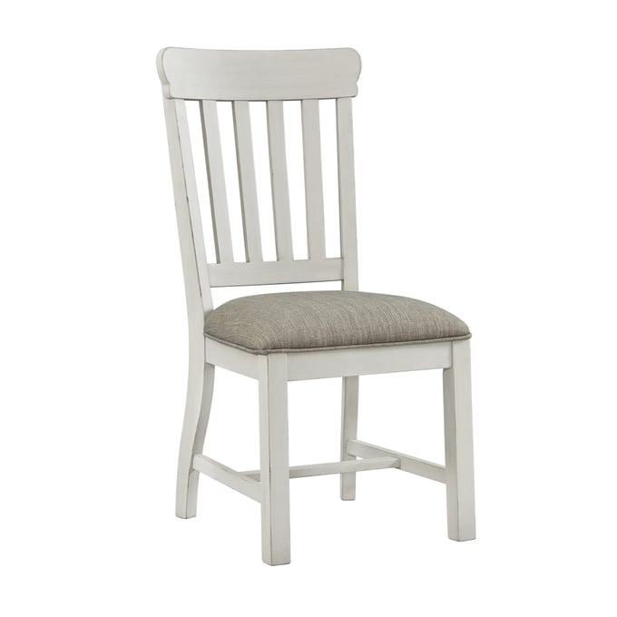 Intercon Drake Rustic White French Oak Slat Back Dining Chair INT-DK-CH-460C-RFO-RTA