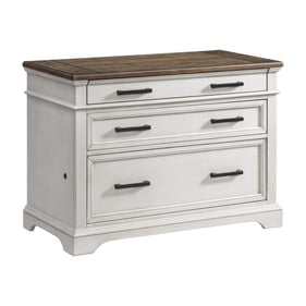 Intercon Drake Rustic White French Oak Lateral File Cabinet