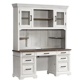 Intercon Drake Rustic White French Oak Credenza With Hutch