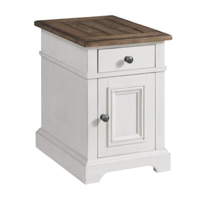 Intercon Drake Rustic White French Oak Chairside Table