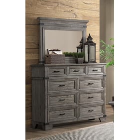 Intercon Forge Brushed Steel Dresser and Mirror