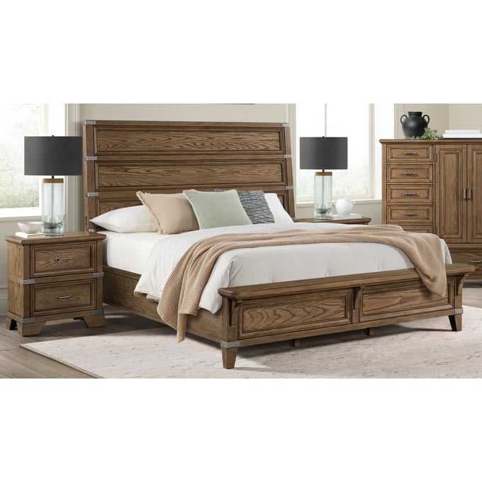 Intercon Forge Weathered Chestnut 4pc King Bedroom Set INT-FG-BR-4965K-WCT-BR-S4