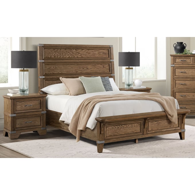 Intercon Forge Weathered Chestnut 4pc Queen Bedroom Set INT-FG-BR-4965Q-WCT-BR-S5