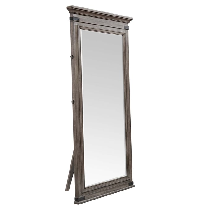 Intercon Forge Brushed Steel Floor Mirror INT-FG-BR-4979-STE-C