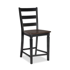 2 Intercon Glennwood Black Charcoal Ladder Back Barstools