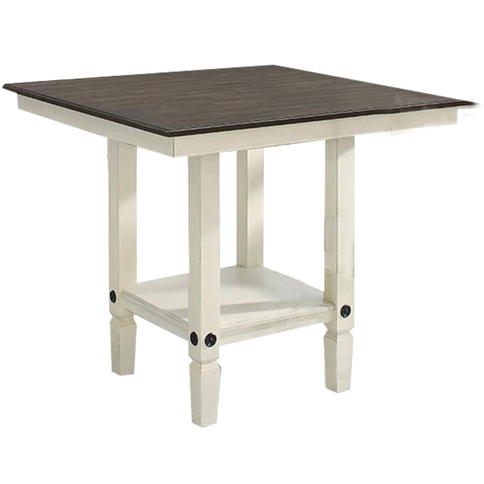 Intercon Glennwood White Charcoal Square Gathering Table INT-GW-TA-4242G-RWC-C