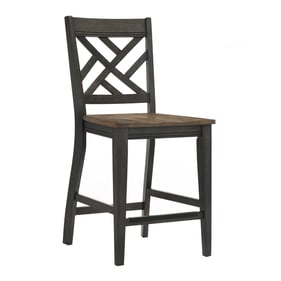 Intercon Harper Brushed Brown Pecan Lattice Back Counter Stool