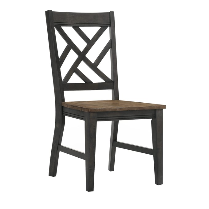 Intercon Harper Brushed Brown Pecan Lattice Back Dining Chair INT-HP-CH-385W-BBP-RTA