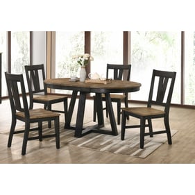 Intercon Harper Brushed Brown Pecan 5pc Dining Room Set