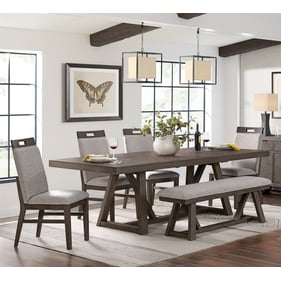 Intercon Hearst Reclaimed Chevron 6pc Dining Room Set with Upholstered Chai...