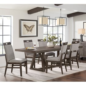 Intercon Hearst Reclaimed Chevron 7pc Dining Room Set with Upholstered Chai...