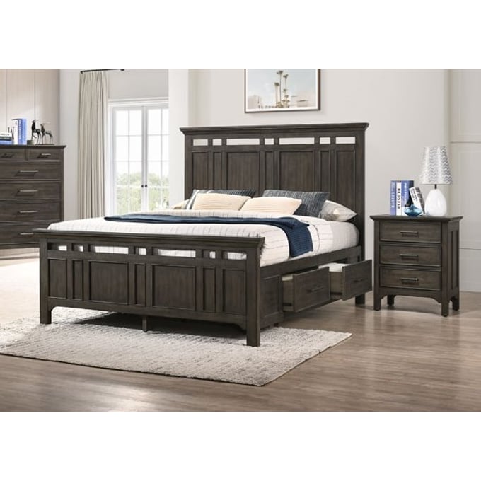 Intercon Hawthorne Burnished Clay 2pc Bedroom Set With Queen Storage Bed INT-HAWTHORNE-QSTR-S2