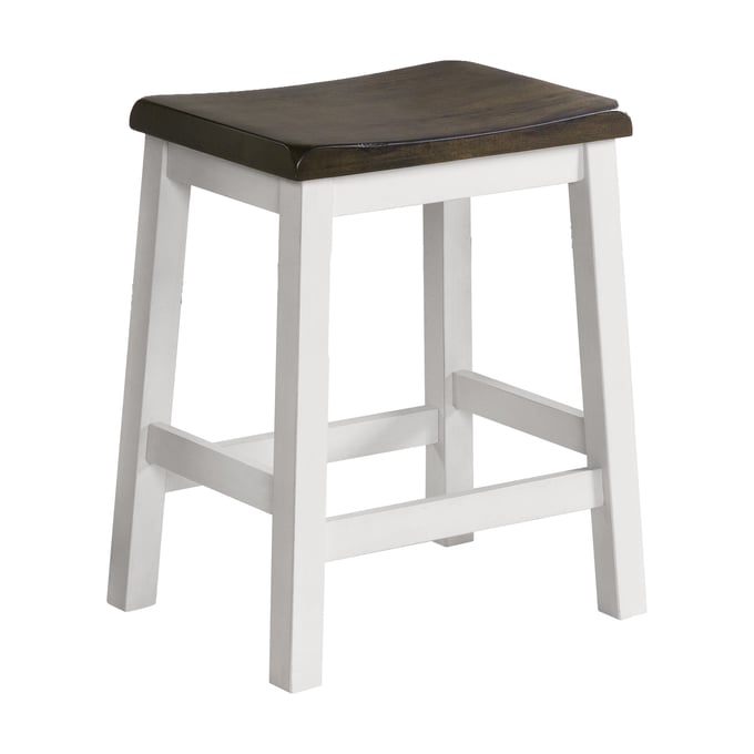 Intercon Kona Gray White Backless Barstool INT-KA-BS-35W-GWH-K24