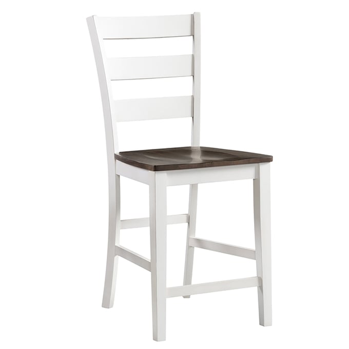 Intercon Kona Gray White Ladder Back Counter Stool Stool INT-KA-BS-669W-GWH-K24