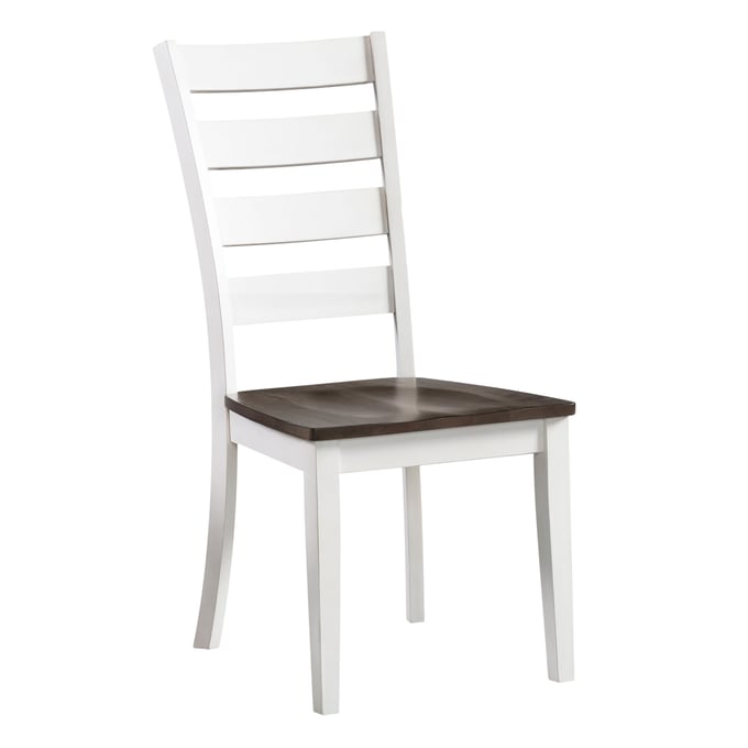 Intercon Kona Gray White Ladder Back Dining Chair INT-KA-CH-669W-GWH-RTA