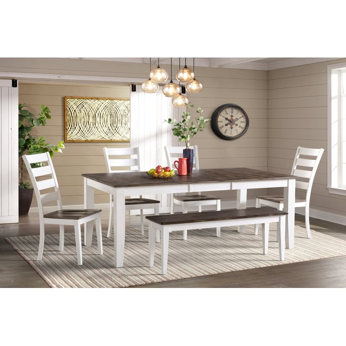 Intercon Kona Gray White 6pc Dining Room Set INT-KONA-DR-S3