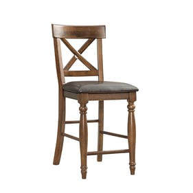 Intercon Kingston Raisin 24 Inch X Back Bar Stool with Cushion Set Up