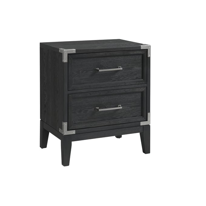 Intercon Laguna Weathered Steel 2 Drawers Nightstand INT-LG-BR-2402-WST-C