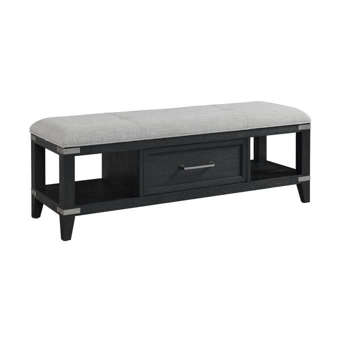 Intercon Laguna Weathered Steel Drawers Bench INT-LG-BR-2452B-WST-C