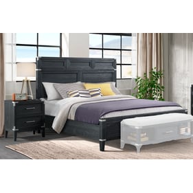 Intercon Laguna Weathered Steel 2pc Bedroom Set with King Panel Bed