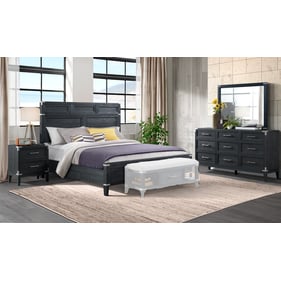 Intercon Laguna Weathered Steel 4pc Bedroom Set with King Panel Bed