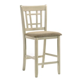 Intercon Mission Casuals Rustic White French Oak 24 Lattice Back Bar Stool