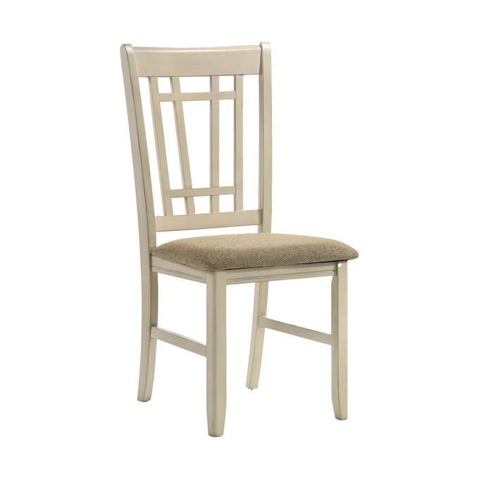 Intercon Mission Casuals Rustic White French Oak Lattice Back Side Chair INT-MI-CH-850C-RFO-RTA