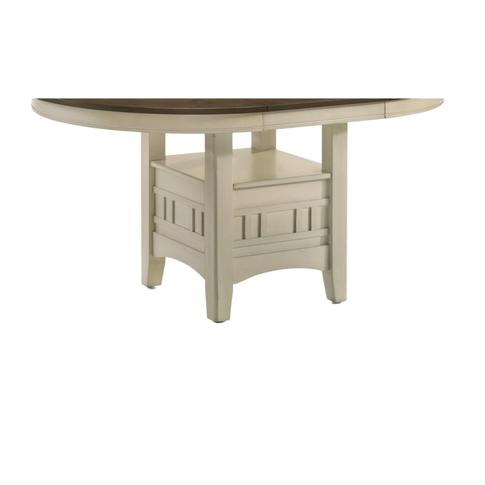 Intercon Mission Casuals Rustic White French Oak Dining Table Ped Base INT-MI-TA-4260-RFO-BSE