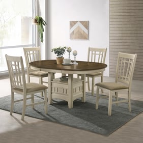 Intercon Mission Casuals Rustic White French Oak 5pc Dining Room Set