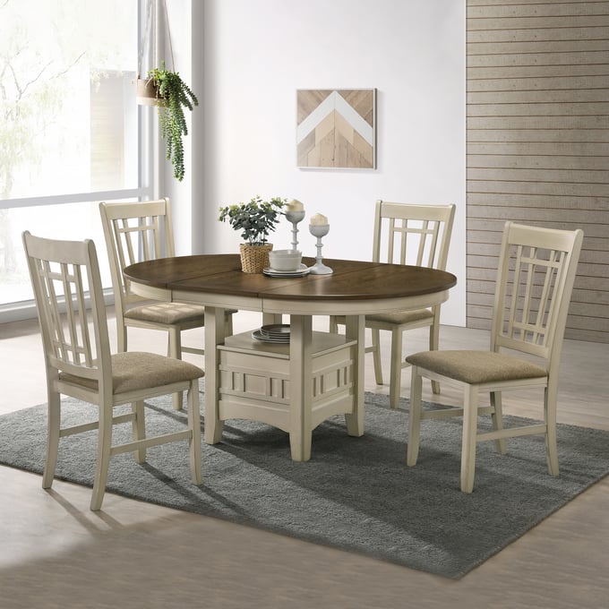 Intercon Mission Casuals Rustic White French Oak 5pc Dining Room Set INT-MI-TA-4260-RFO-DR-S1