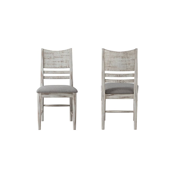 2 Intercon Modern Rustic Weathered White Panel Back Side Chairs INT-MR-CH-530C-WWH-RTA