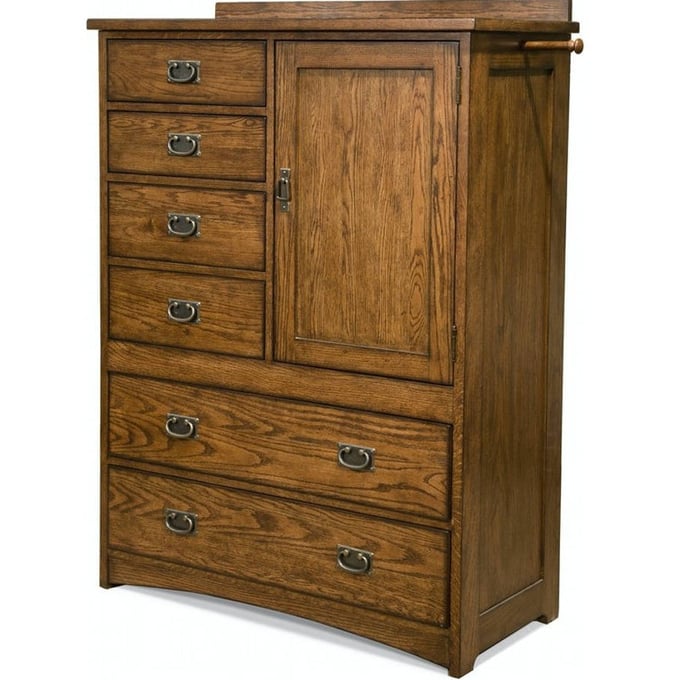 Intercon Oak Park Mission 6 Drawer Chest with Door INT-OP-BR-5806D-MIS-C