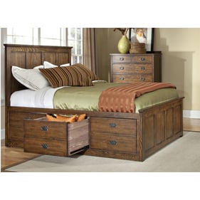 Intercon Oak Park Mission 6 Drawer King Universal Bed